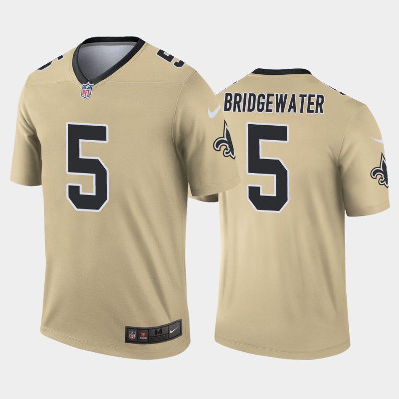 Men New Orleans Saints #5 Teddy Bridgewater Nike Gold Inverted Legend NFL Jersey